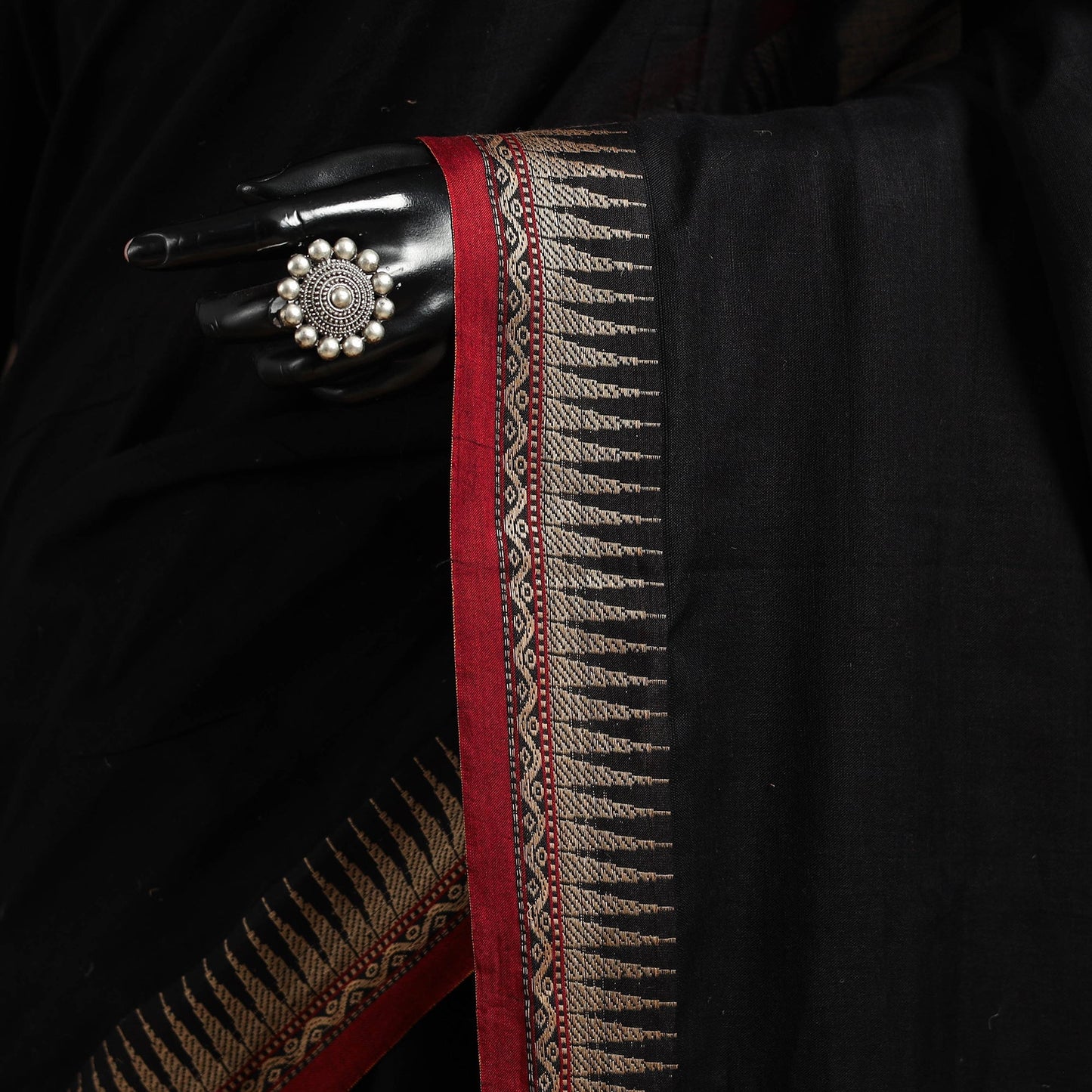 Dharwad cotton saree with border 03 - handcrafted