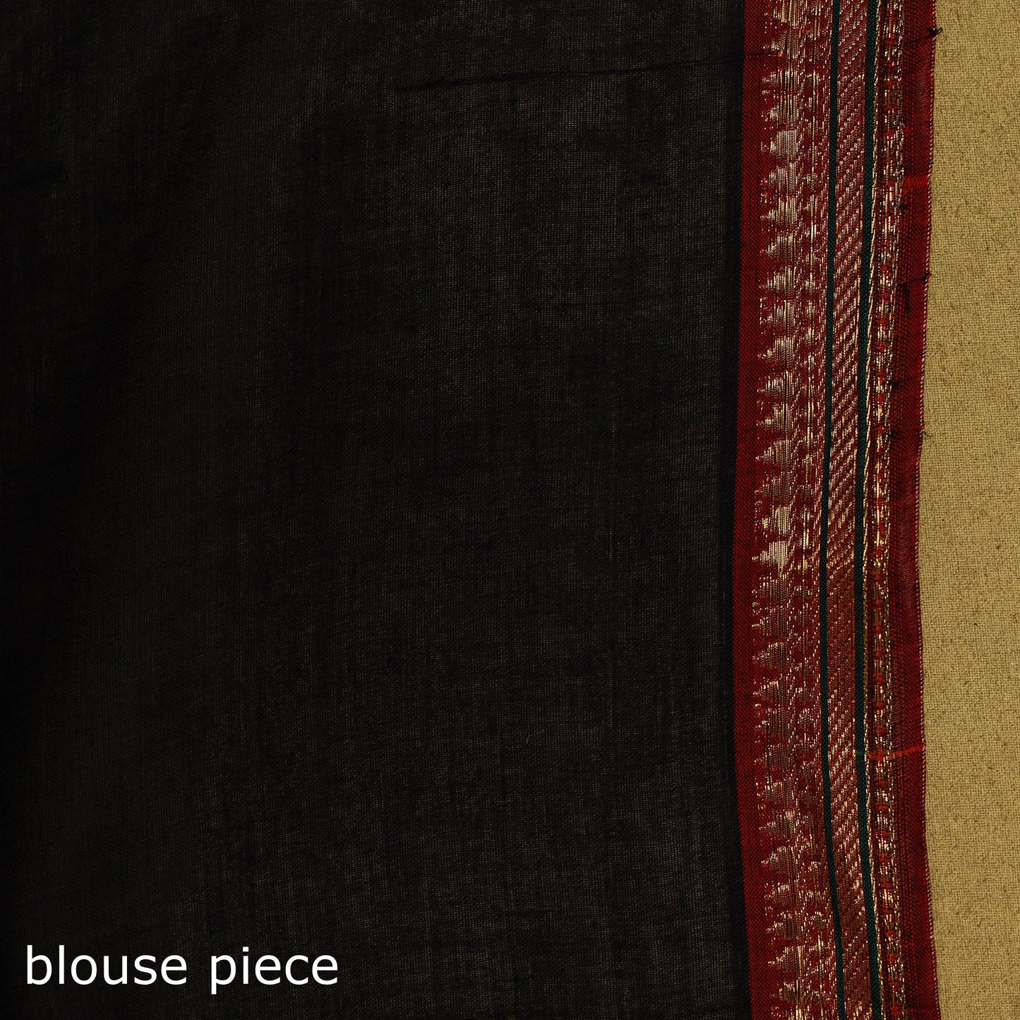 Black - dharwad cotton saree with border 03 - handcrafted