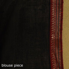 Black - dharwad cotton saree with border 03 - handcrafted
