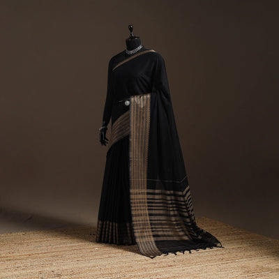 Dharwad cotton saree with border 04 - handcrafted