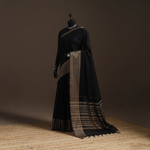 Dharwad cotton saree with border 04 - handcrafted