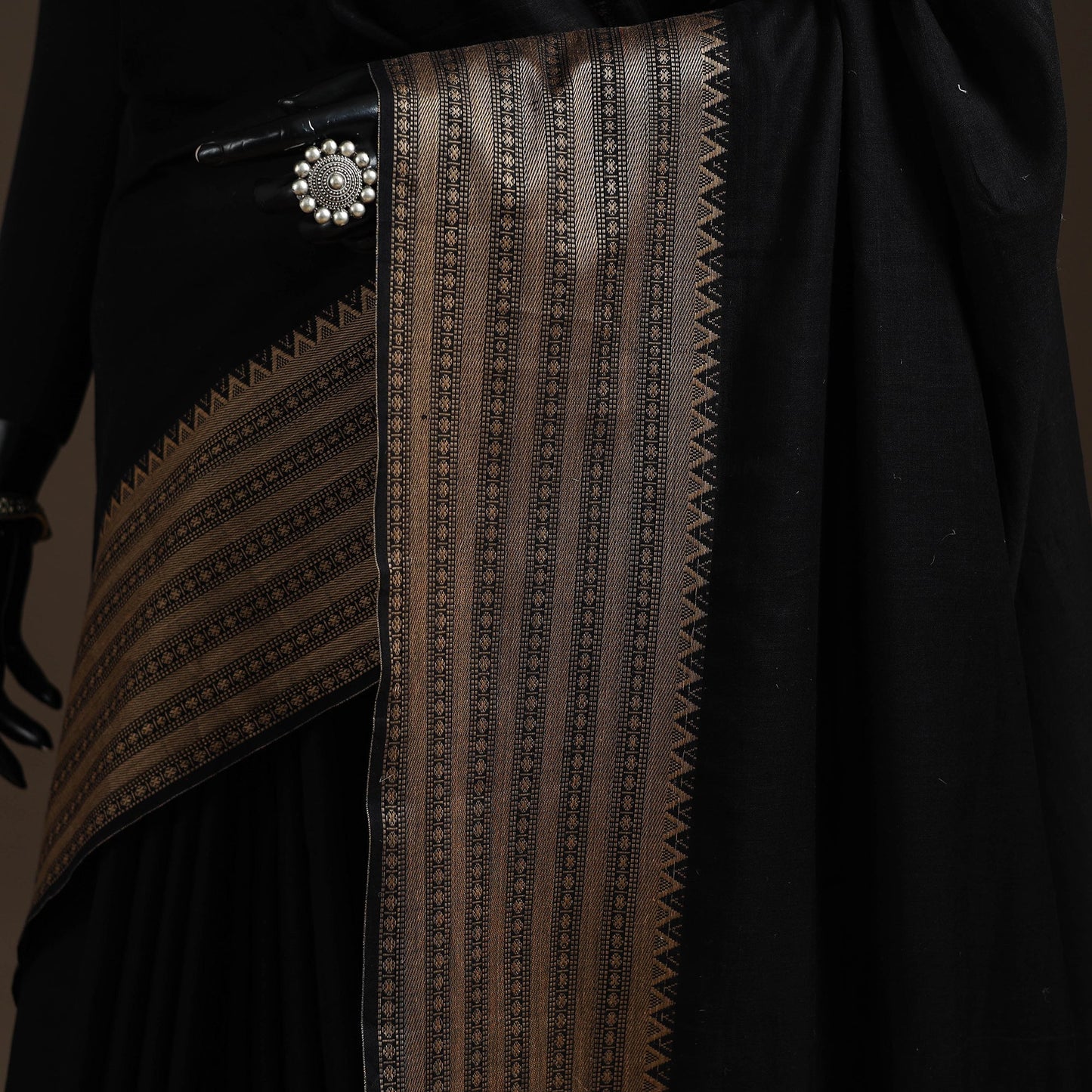 Dharwad cotton saree with border 04 - handcrafted