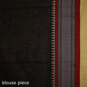 Black - dharwad cotton saree with border 10 - handcrafted