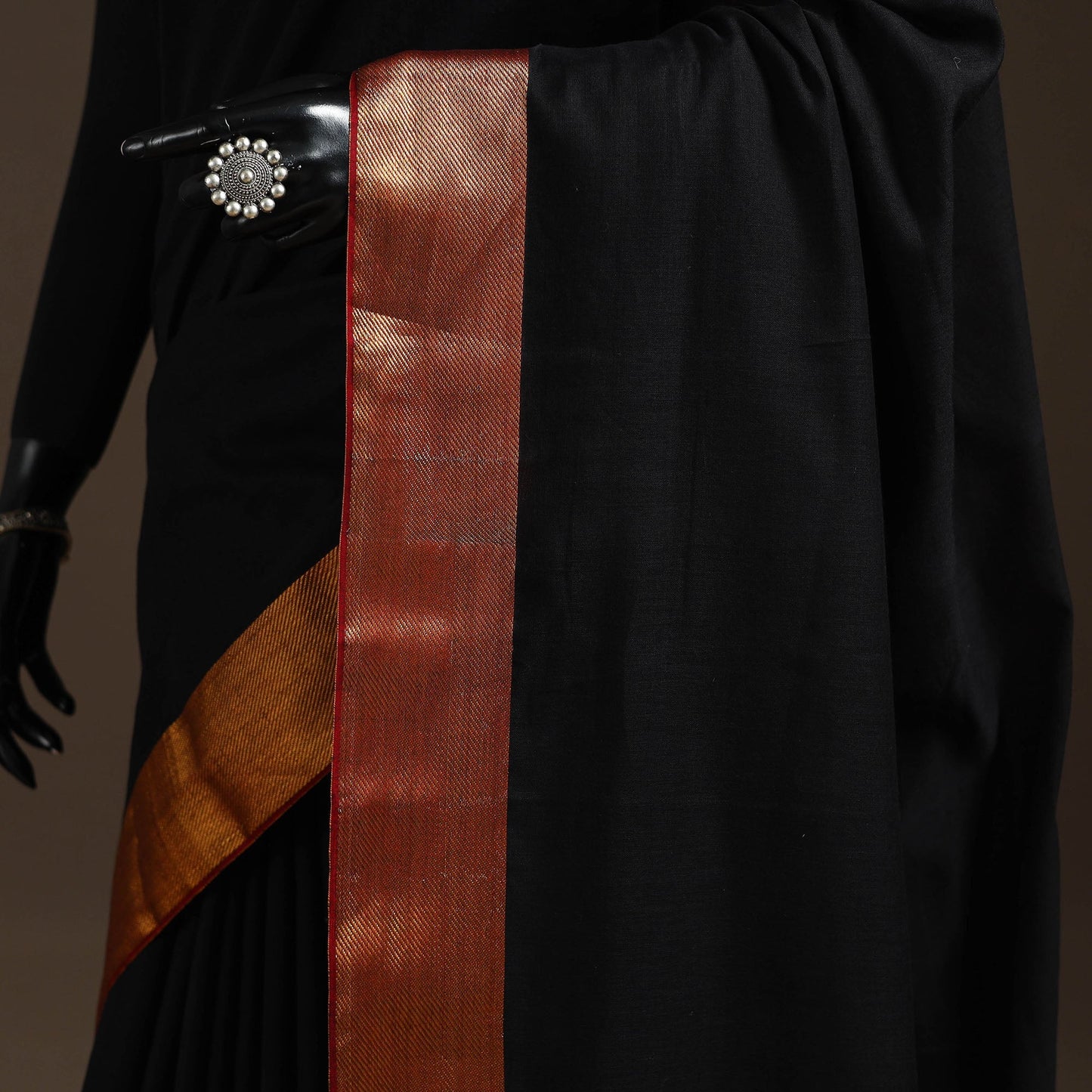 Dharwad cotton saree with border 11 - handcrafted