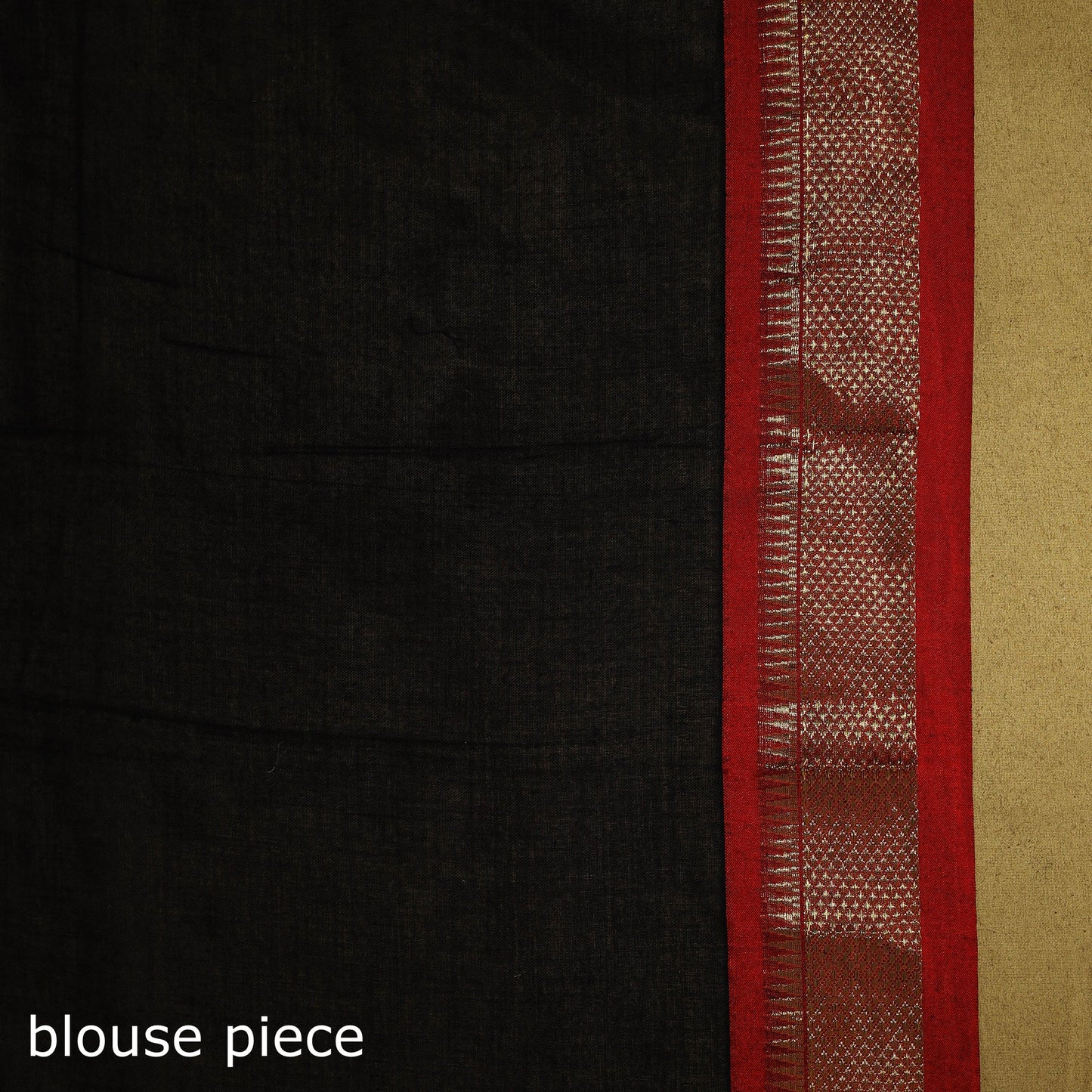 Black - dharwad cotton saree with border 13 - handcrafted