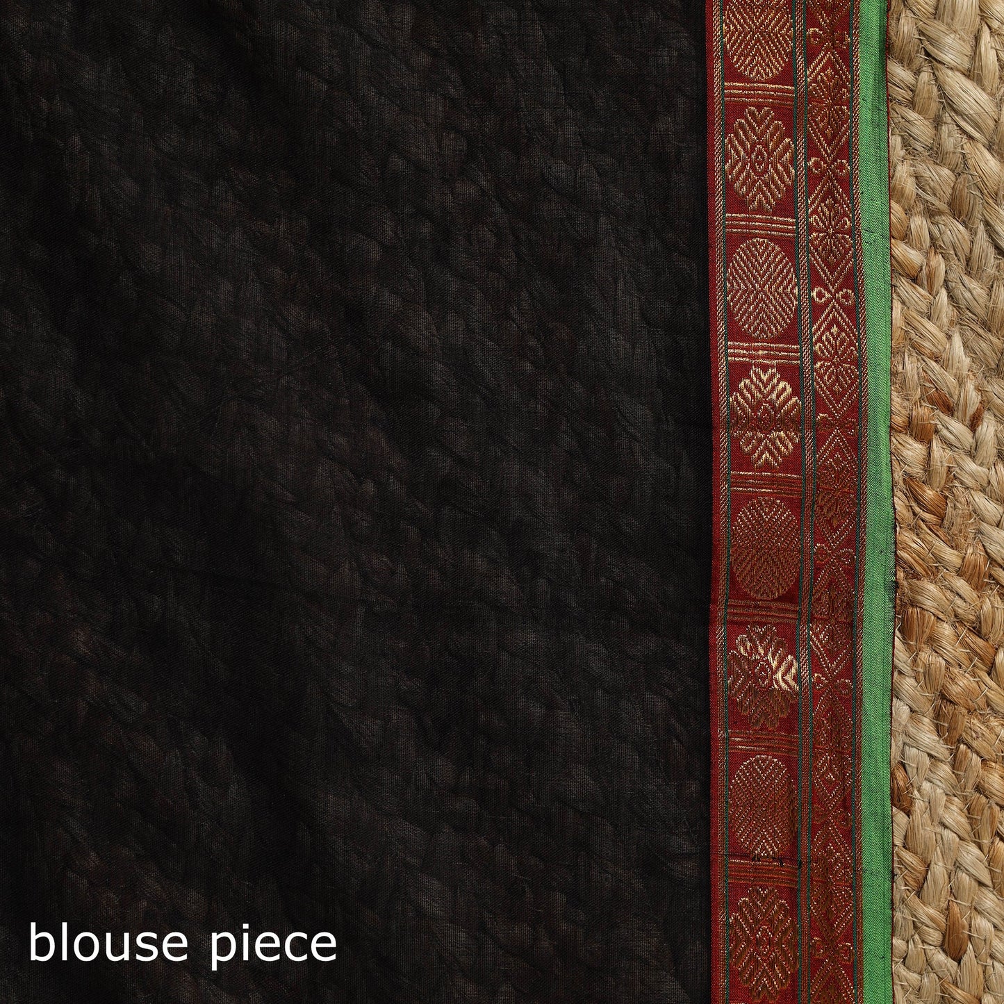 Black - dharwad cotton saree with border 14 - handcrafted