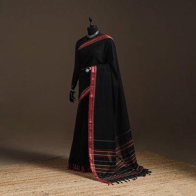 Dharwad cotton saree with border 16 - handcrafted