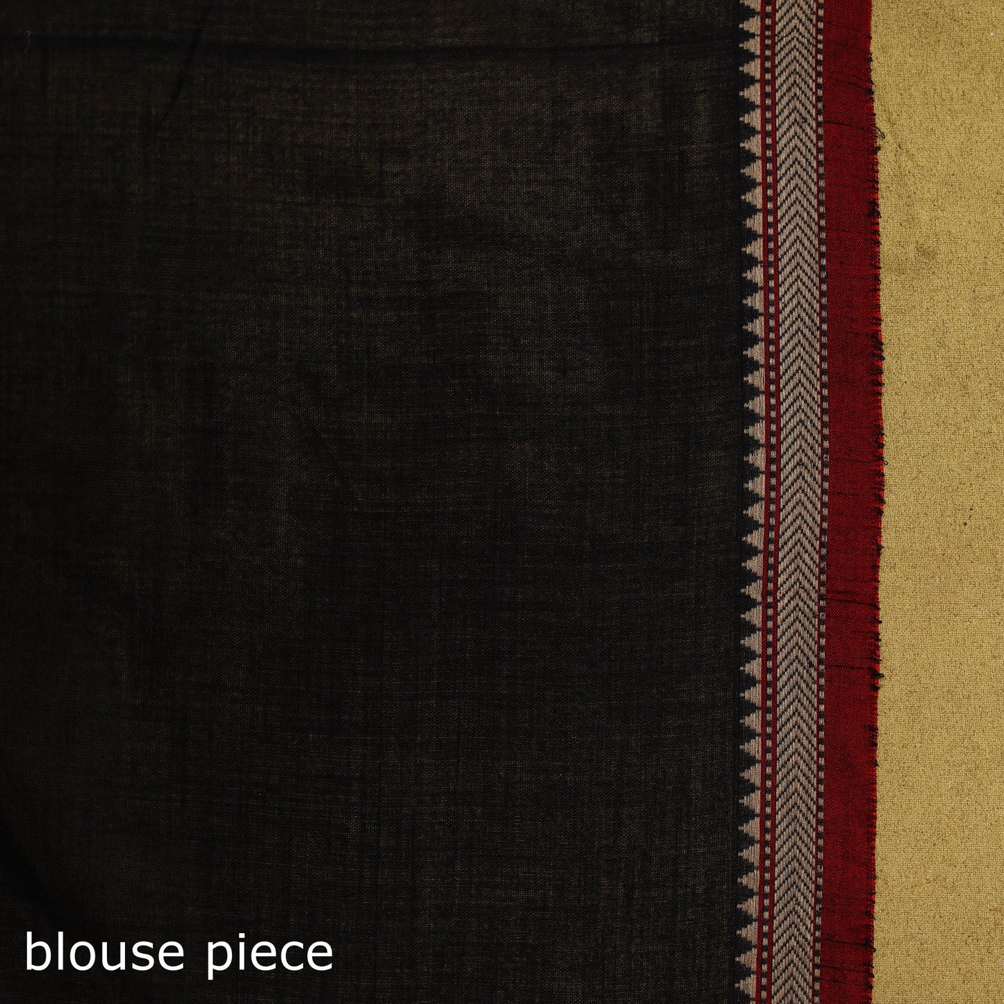 Black - dharwad cotton saree with border 18 - handcrafted