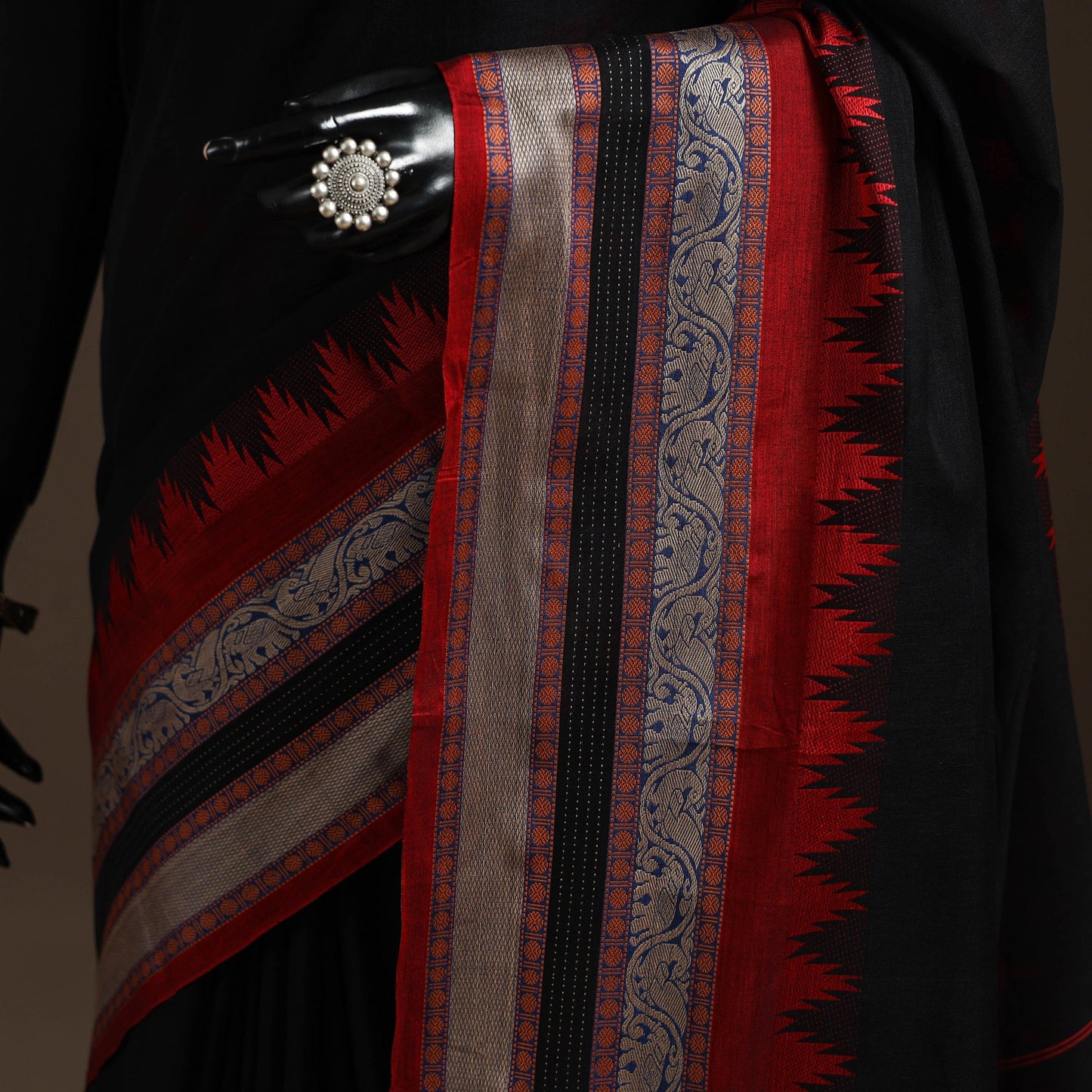 Dharwad cotton saree with border 26 - handcrafted