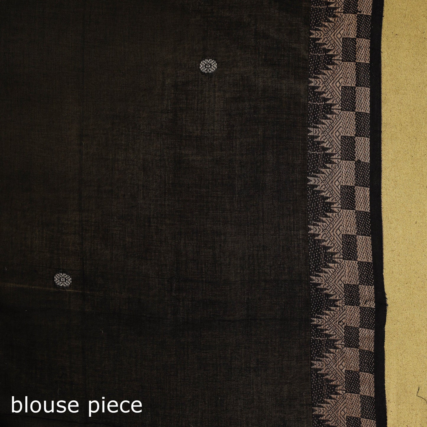 Black - dharwad cotton saree with border 26 - handcrafted