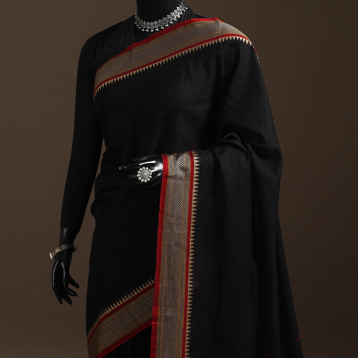 Dharwad cotton saree with border 30 - handcrafted