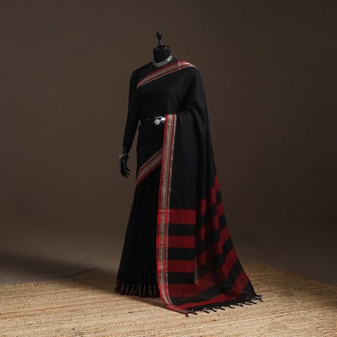 Dharwad cotton saree with border 36 - handcrafted