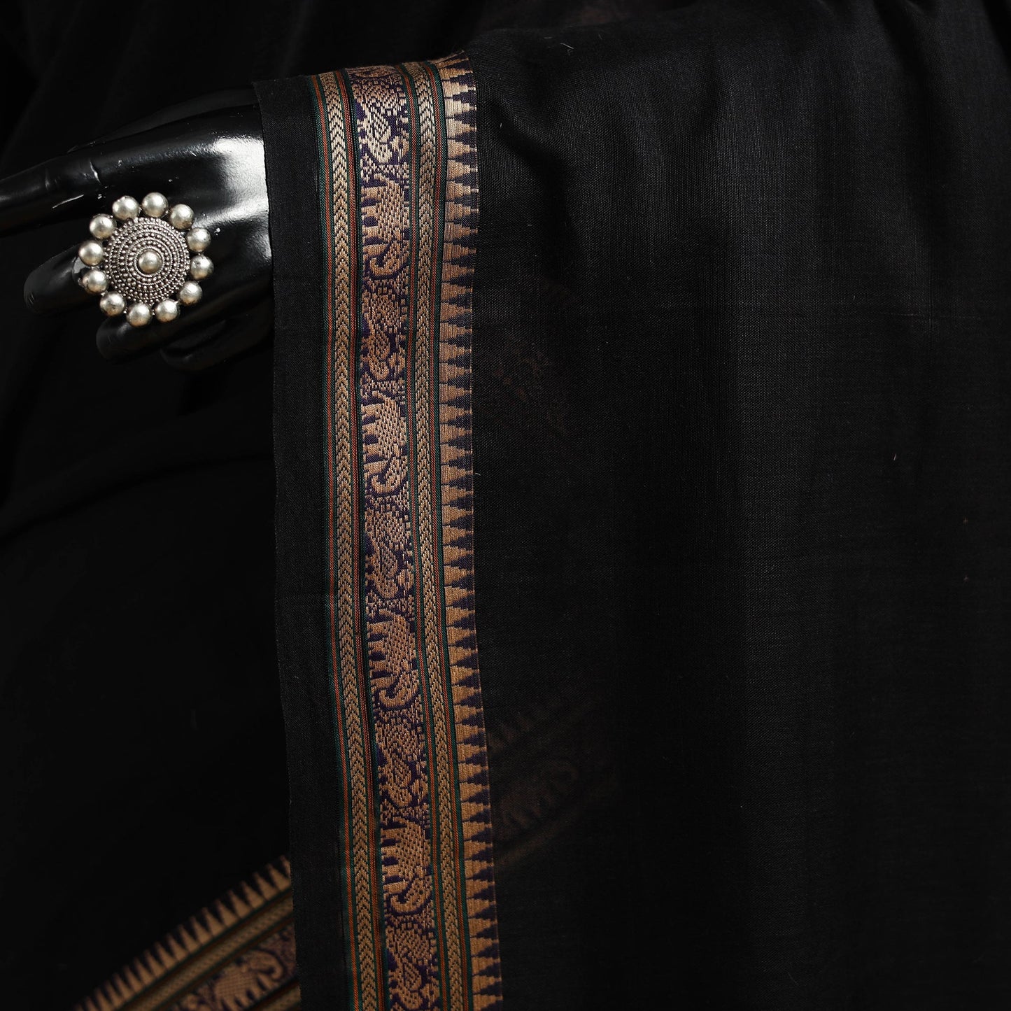 Dharwad cotton saree with border 42 - handcrafted