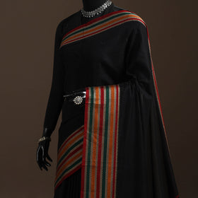 Dharwad cotton saree with border 43 - handcrafted