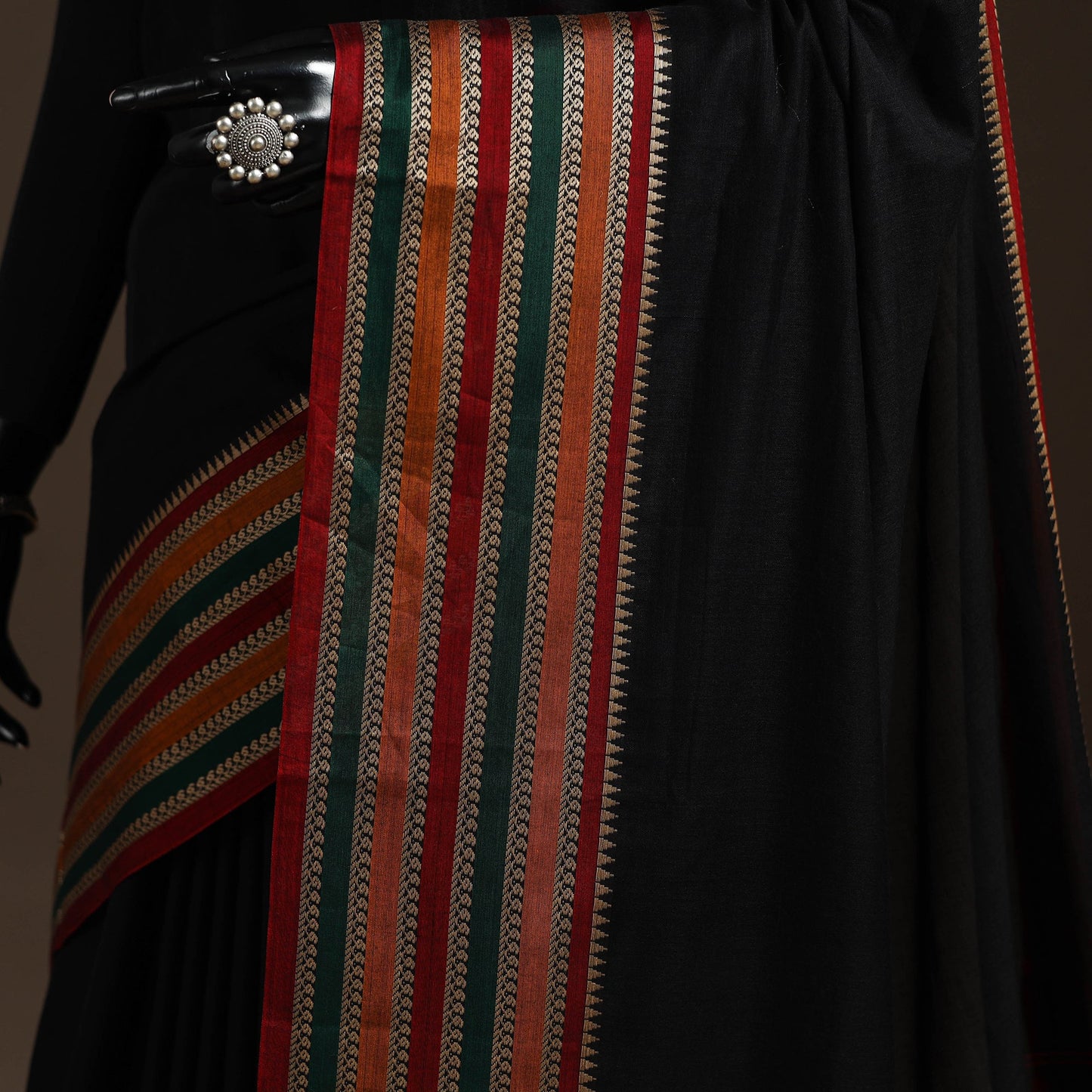 Dharwad cotton saree with border 43 - handcrafted