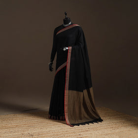 Dharwad cotton saree with border 46 - handcrafted