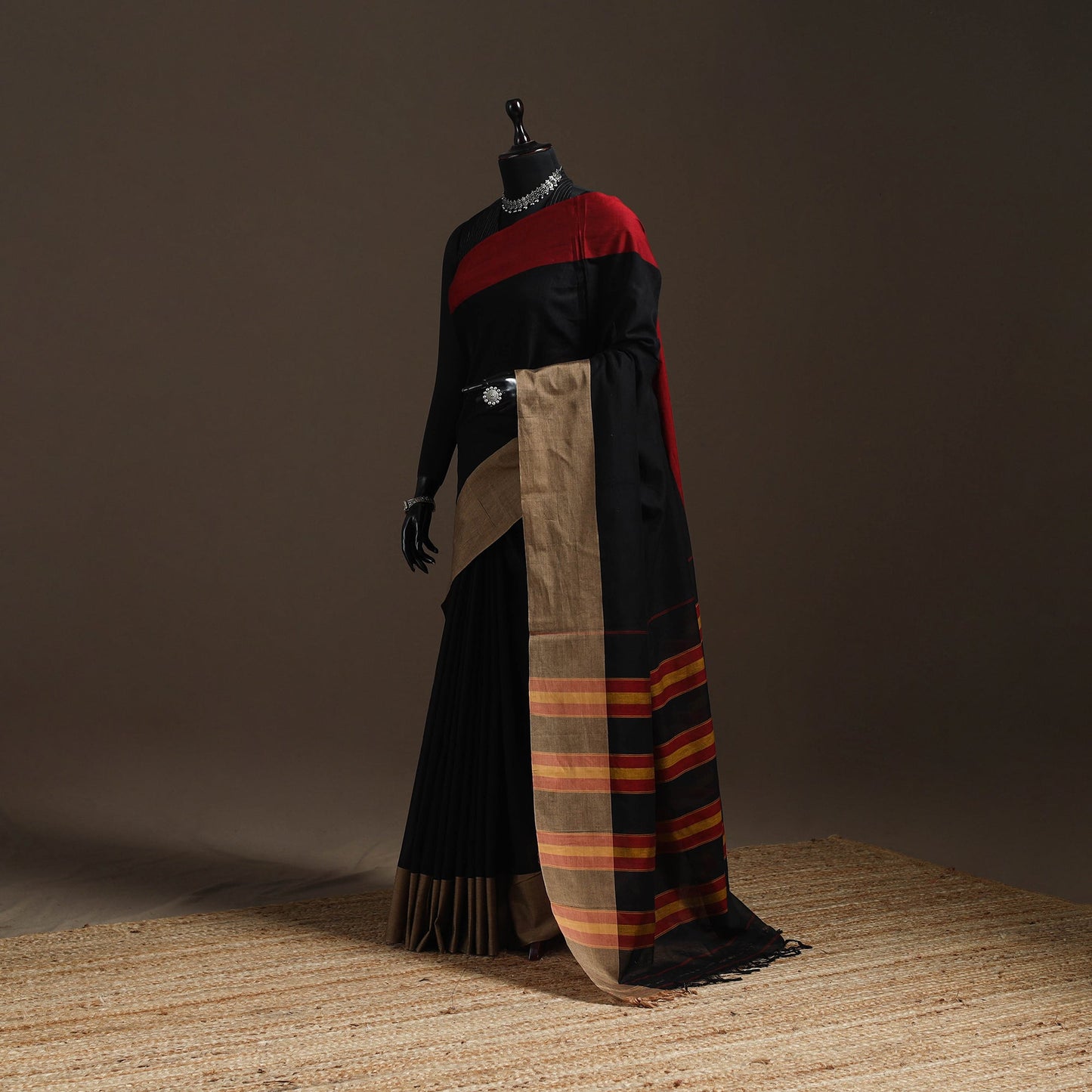 Dharwad cotton saree with border 54 - handcrafted