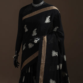 Dharwad cotton saree with thread buta 07 - handcrafted