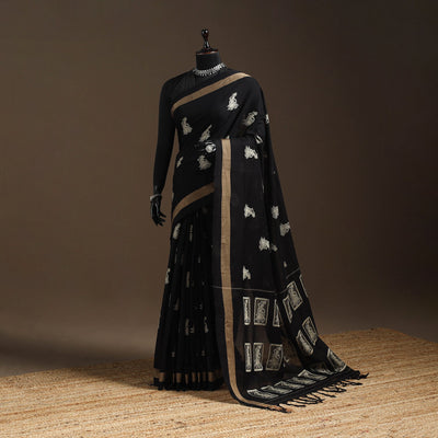 Dharwad cotton saree with border 26 - handcrafted