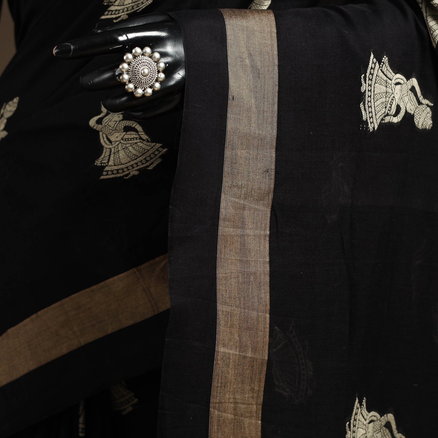 Dharwad cotton saree with border 26 - handcrafted