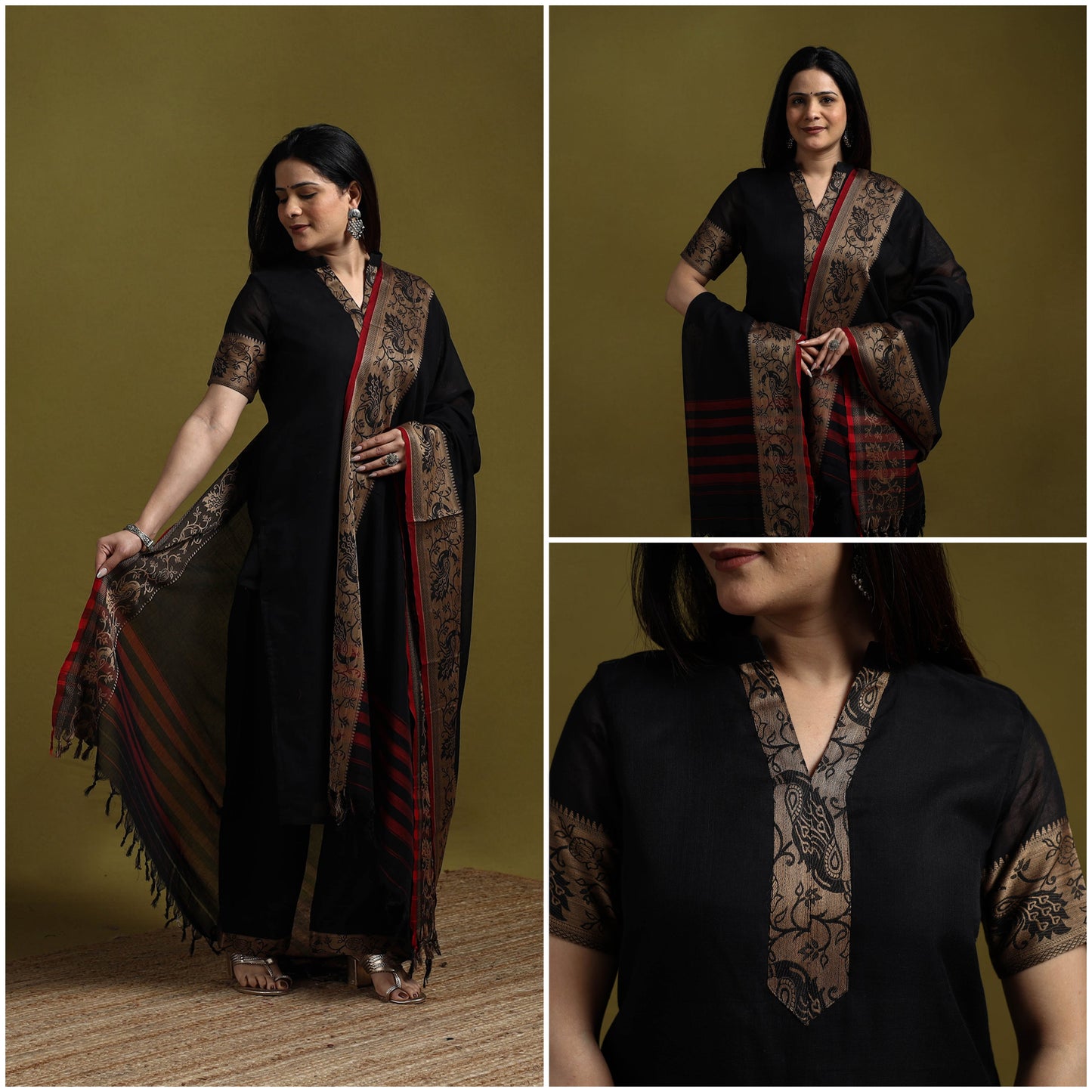 Dharwad cotton suit set with dupatta for women 03