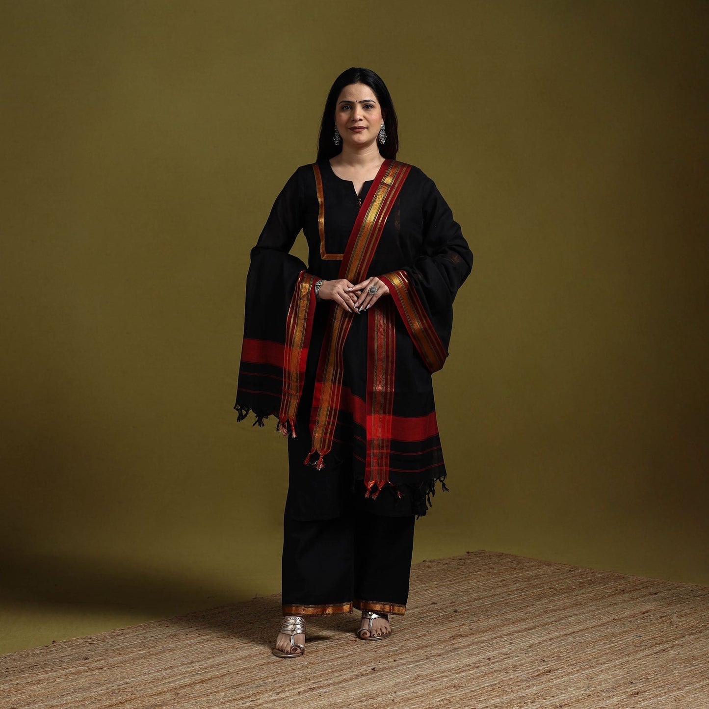 Dharwad cotton suit set with dupatta for women 15