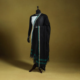 Black - dharwad mercerised cotton dupatta with border 78