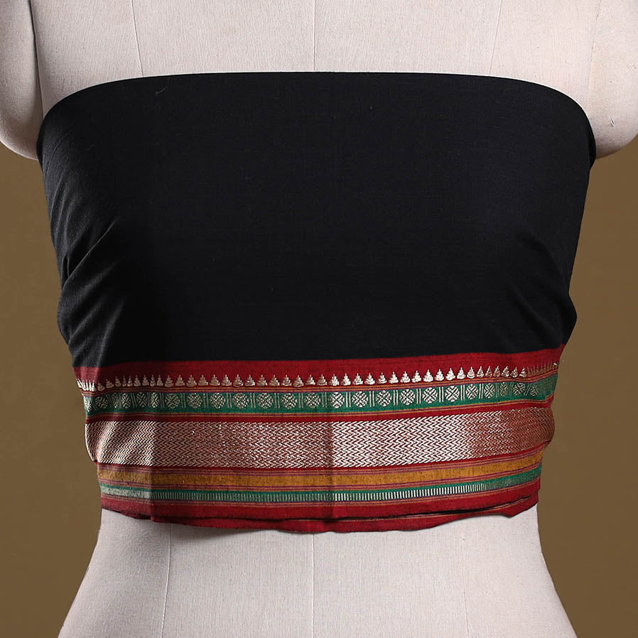 Dharwad weave cotton blouse piece 33 - handcrafted