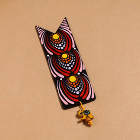 Dot art mandala handpainted wooden bookmark 01 - handcrafted