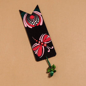 Dot art mandala handpainted wooden bookmark 05 - handcrafted