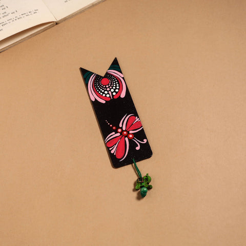 Dot art mandala handpainted wooden bookmark 05 - handcrafted