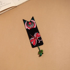 Dot art mandala handpainted wooden bookmark 05 - handcrafted