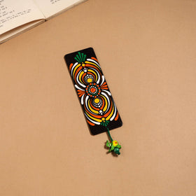 Dot art mandala handpainted wooden bookmark 06 - handcrafted
