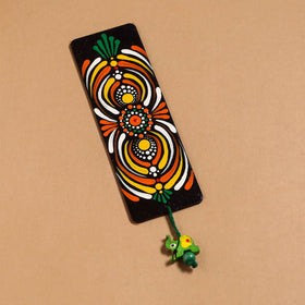 Dot art mandala handpainted wooden bookmark 06 - handcrafted