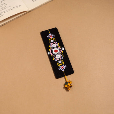 Dot art mandala handpainted wooden bookmark 07 - handcrafted