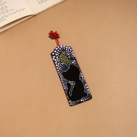Dot art mandala handpainted wooden bookmark 14 - handcrafted