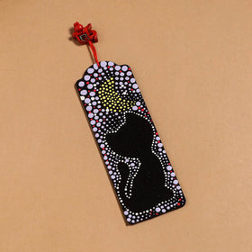 Dot art mandala handpainted wooden bookmark 14 - handcrafted