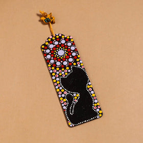 Dot art mandala handpainted wooden bookmark 15 - handcrafted