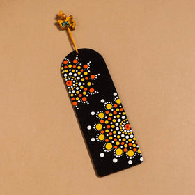 Dot art mandala handpainted wooden bookmark 18 - handcrafted