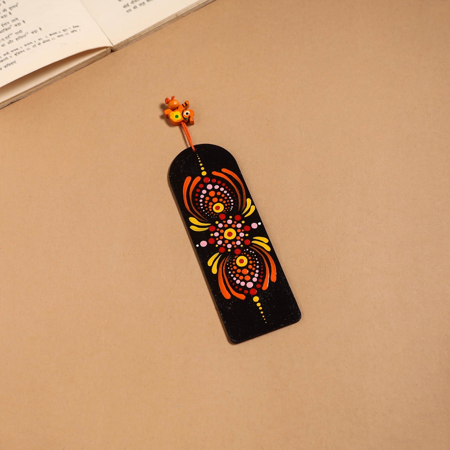 Dot art mandala handpainted wooden bookmark 20 - handcrafted