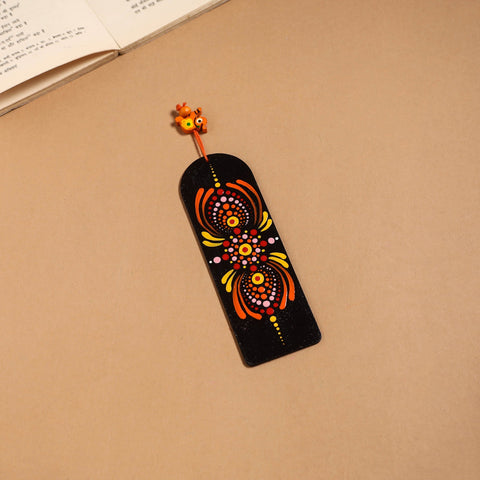 Dot art mandala handpainted wooden bookmark 20 - handcrafted