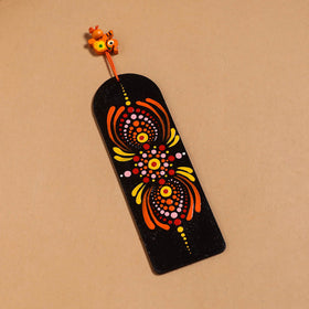 Dot art mandala handpainted wooden bookmark 20 - handcrafted