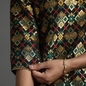 Black - elegant banarasi brocade silk kurta with pant set
