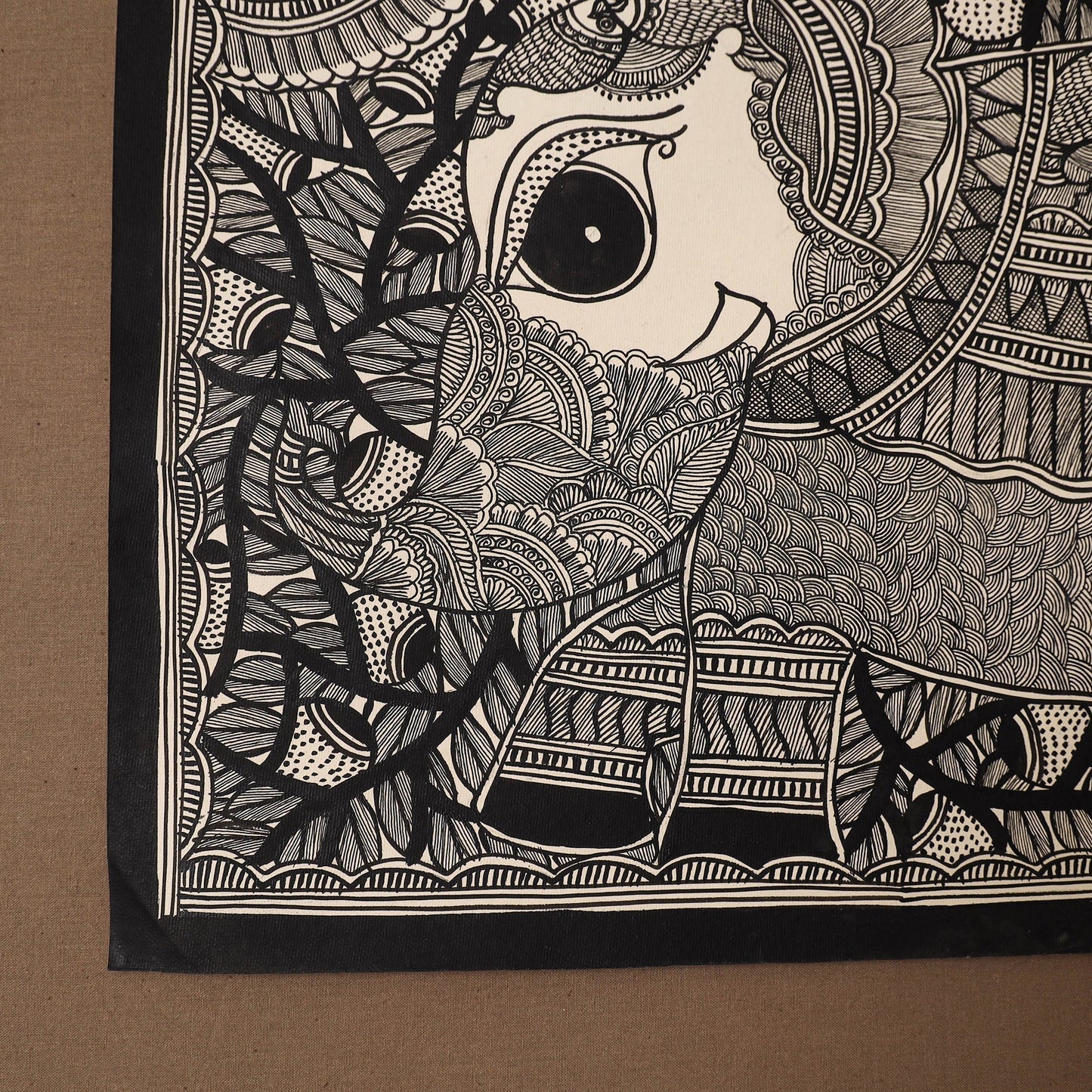 Handpainted madhubani painting by hira devi (15 x 22 in) 24