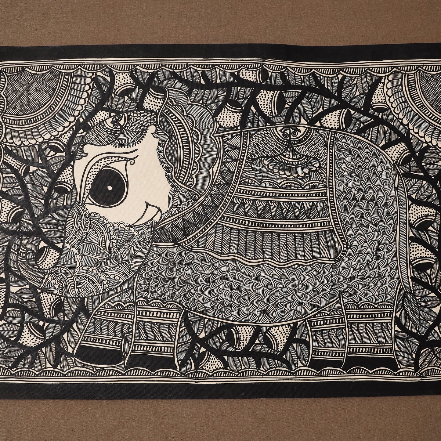 Handpainted madhubani painting by hira devi (15 x 22 in) 24