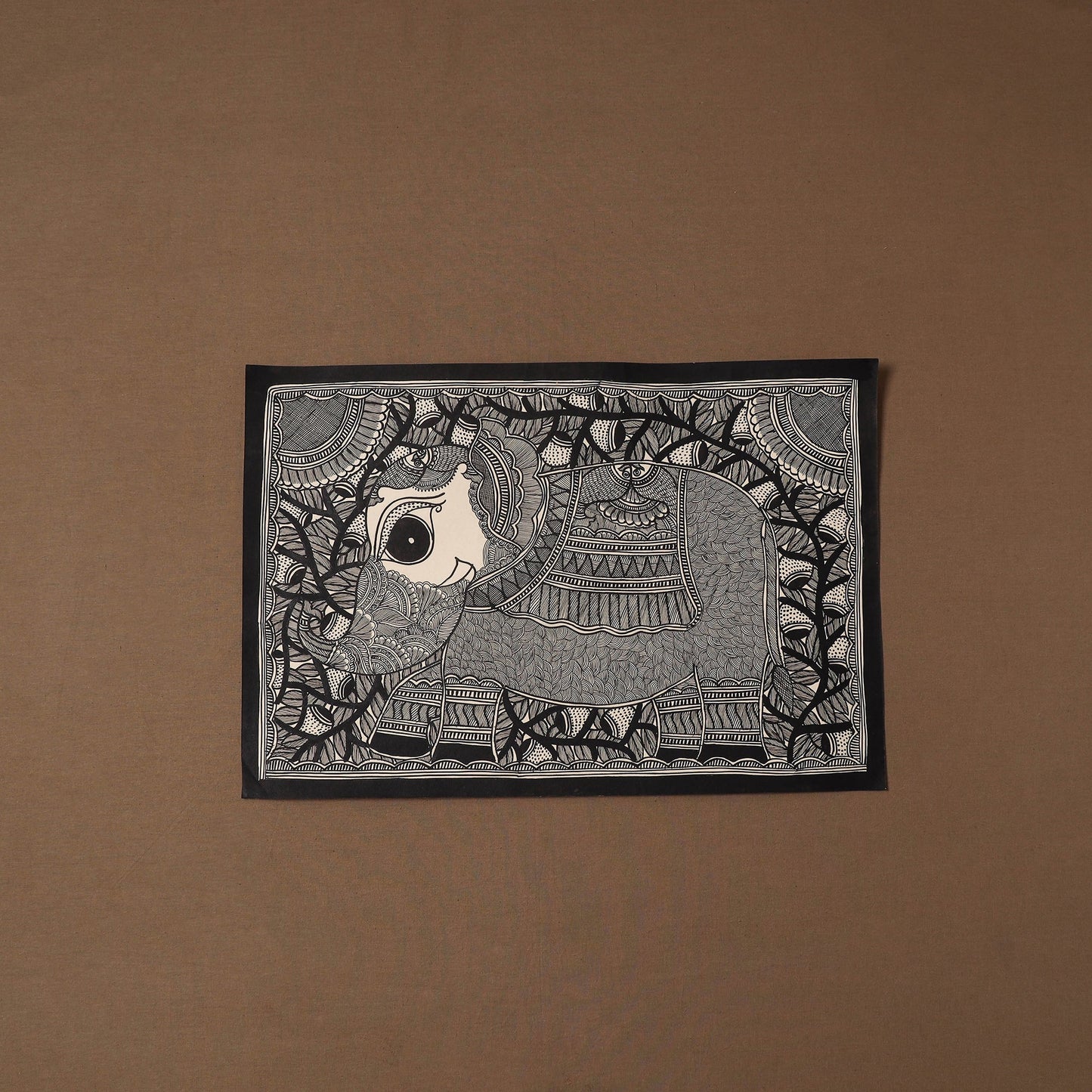 Handpainted madhubani painting by hira devi (15 x 22 in) 24