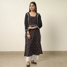 Exclusive Hand Zardozi Embroidery Mul Cotton Kurta for Women