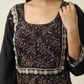 Exclusive Hand Zardozi Embroidery Mul Cotton Kurta for Women