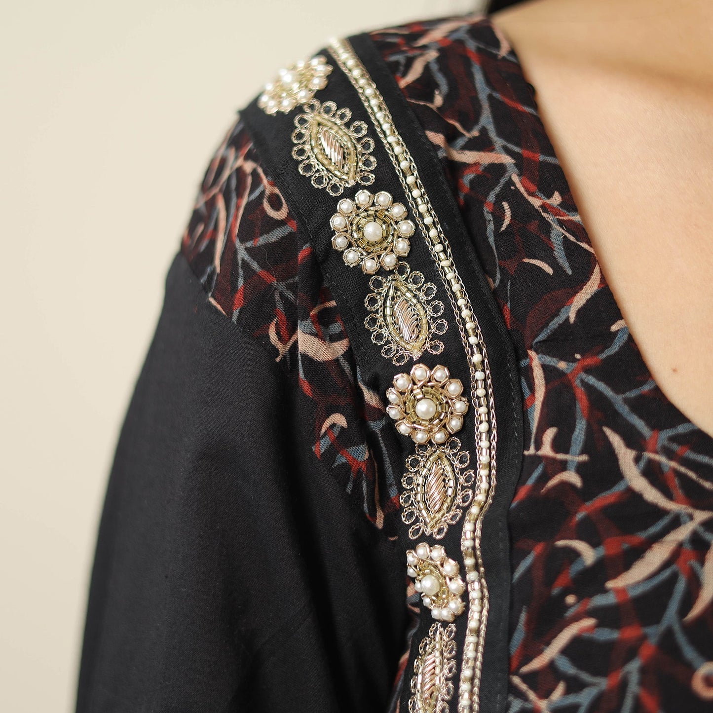 Exclusive Hand Zardozi Embroidery Mul Cotton Kurta for Women