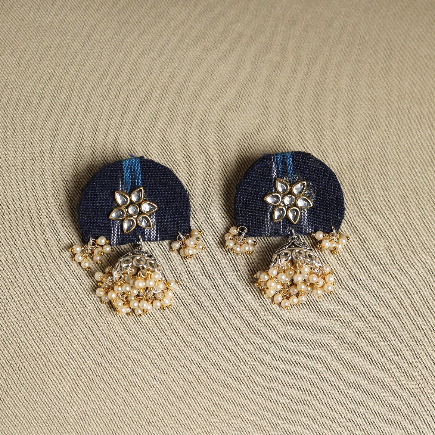 Buy Black Fabart Pearl & Stone Work Necklace Set